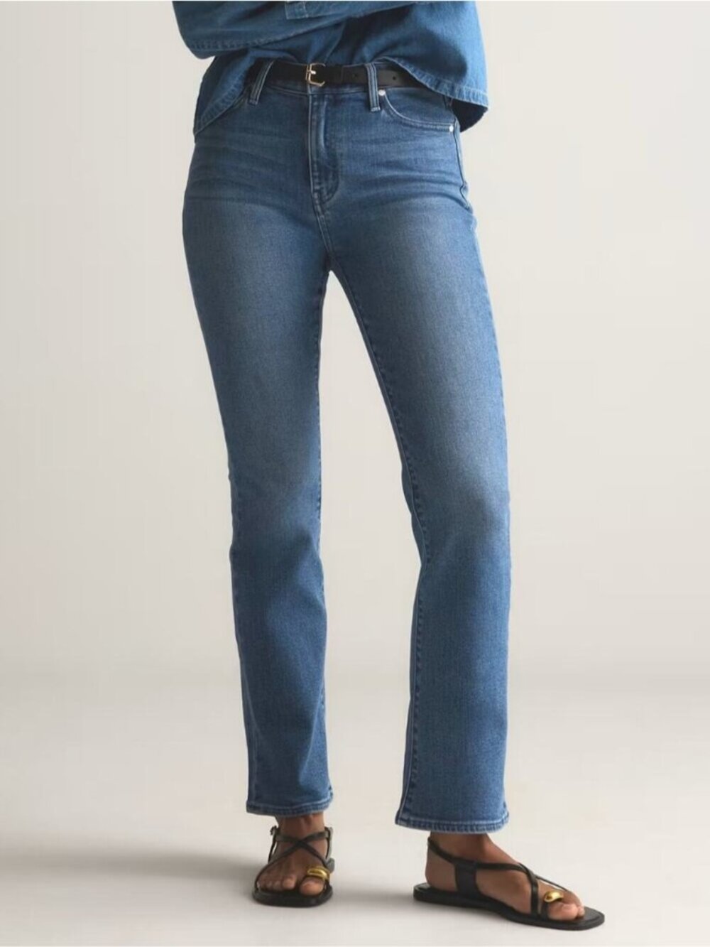 QUINCE Bella Stretch Kick Flare Jeans Size 33 Seaside Blue